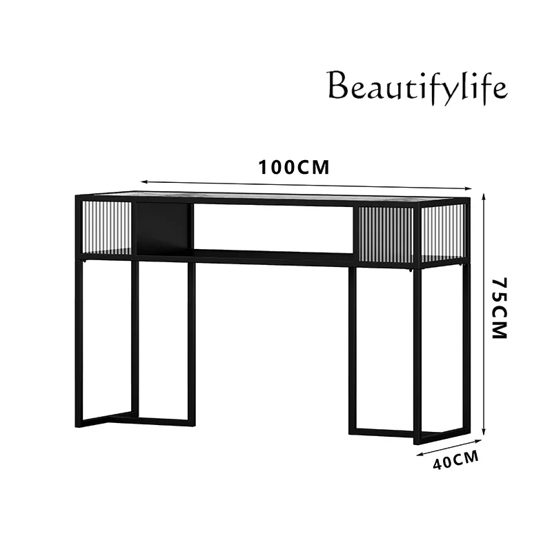 Nail art table and chair set combination nail art table single double Changhong glass creative