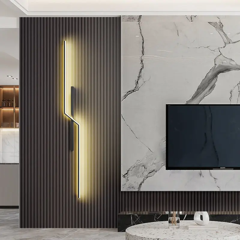 Modern Minimalist Strip LED Wall Lamp Lights Lighting For Bedroom Bedside Living Room Grille TV Sofa Lobby Background Decor