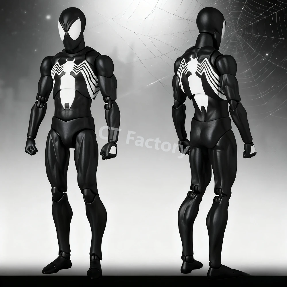 

Фигурка Spider-Man от Bandai CT Toys, симбиот, черный костюм, 15 см, ПВХ, сборная модель, подвижная фигурка Venom, коллекционная игрушка для детей, подарок