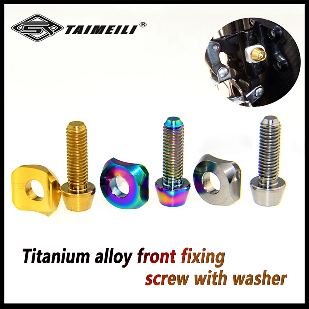 TAIMEILI Titanium Curved Washer Bolts For Bike Front Derailleur Fit Shimano 5800 6800 Road Bike Mod Hardware 1PCS
