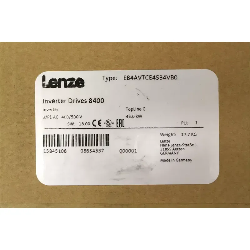 Lenze Drive E84ABBNE4534VN0 Inverter Drives E84AVBDE1524SX0 E84AVBDE2224SX0 E84AVBDE2512SX0 E84AVBDE3712SX0 E84AVBDE3714SX0