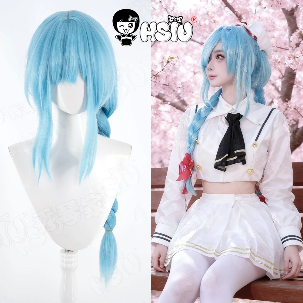 

Janus Cosplay Wig HSIU 80CM Sky Blue Braid Long Hair Synthetic Wig Wig cap Game Azur Lane HMS Janus Cosplay
