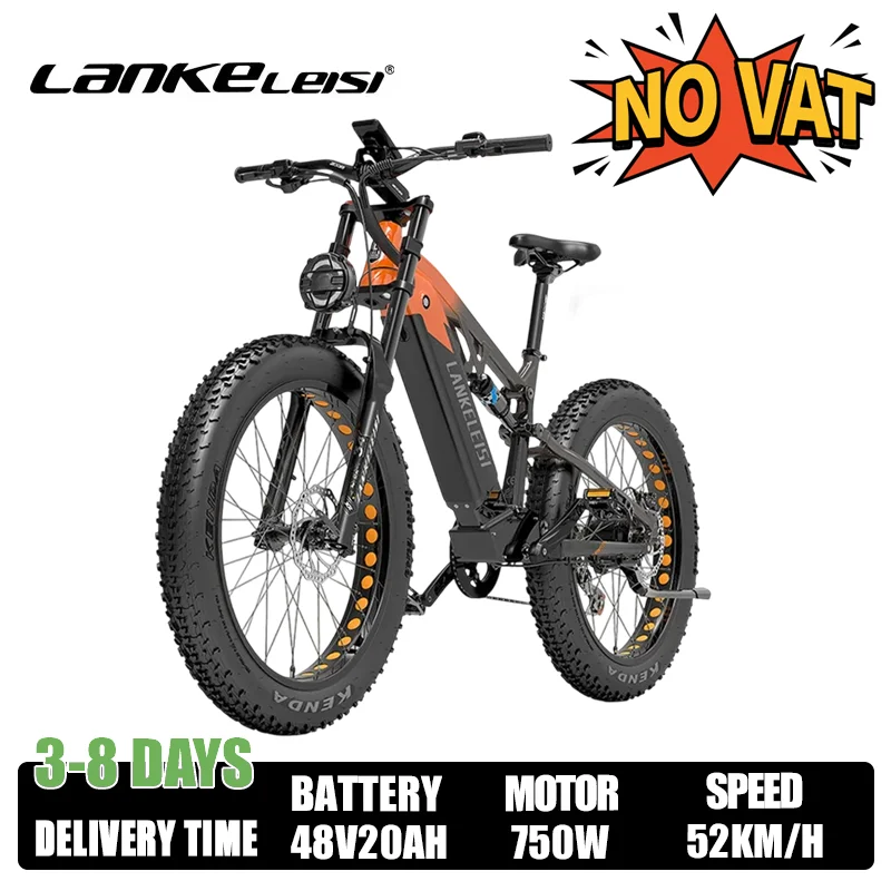 Lankeleisi RV800PLUS Electric Bike 26*4-inch Fat Tire Adult mountain off-road Electric Bicycle 750W Motor 48V20AH battery E-bike