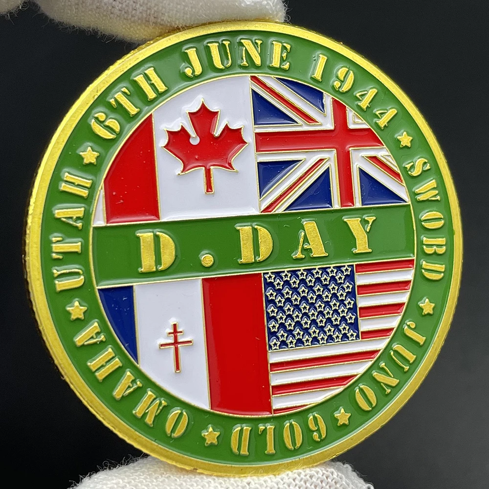 D-Day Commemorative Coin - Normandy Landing 82nd Airborne Division WWII Military Challenge Collectible Veteran Gift Coin view 3