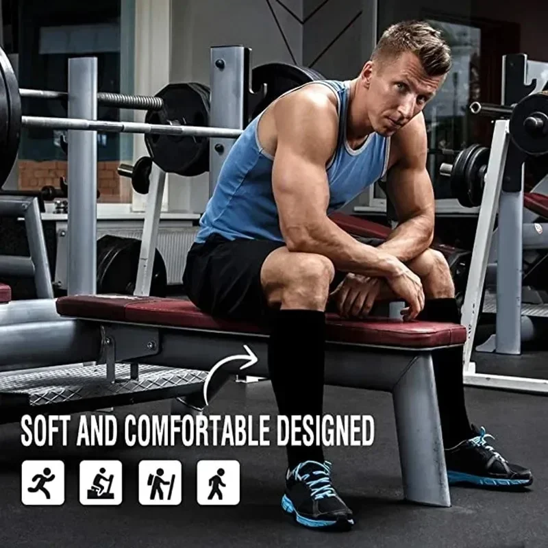 Meias de compressão unissex para homens e mulheres, meias médicas para diabetes, varizes, meias esportivas para corrida, ciclismo, viagens, voo, ioga