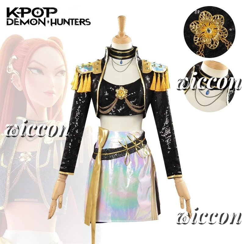 أزياء Kpop Demon Hunter HUNTR/X Huntrix Mira التأثيرية للبالغين والأطفال، أزياء جوائز Golden Idol الموحدة للهالوين