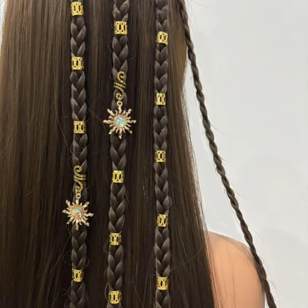 22 Pieces Metal Hair Loops for Dreadlock Summer Dance Party Festival Decor Non Slip Soft Strong Hold