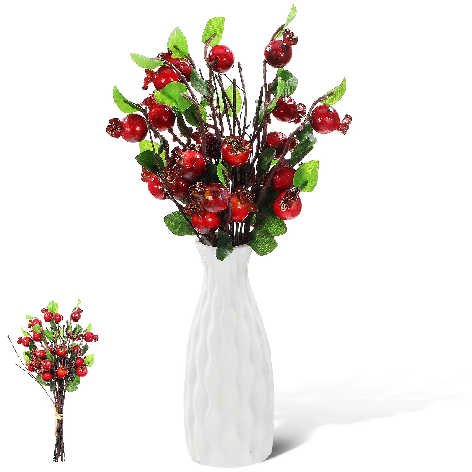 

1Set Artificial Rosehip Berries Yellow Glossy Decorative Floral Accessories Christmas Wedding Party Office Home Table Decor
