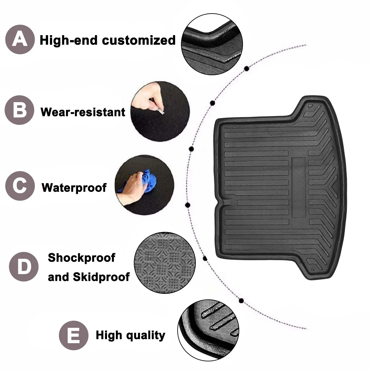Rear Trunk Cargo Liner Mat Waterproof Antislip Shock Boot Liner Tray Floor Sheet Carpet Tray For Nissan Kicks 2017 2018 2019+