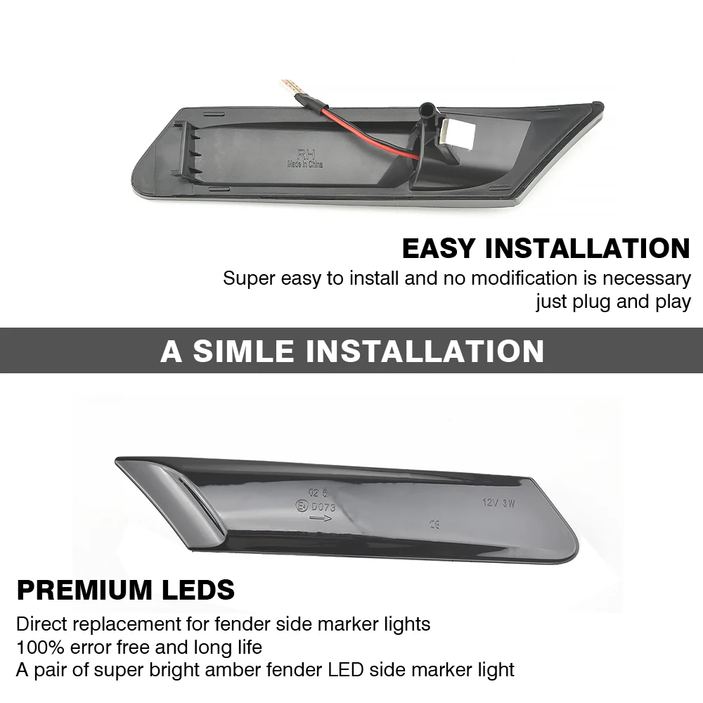 LED Side Fender Dynamic Turn Signal Light for Porsche 997 911 Carrera Turbo Cayman Boxster 987 Vehicle Side Indicator Lights