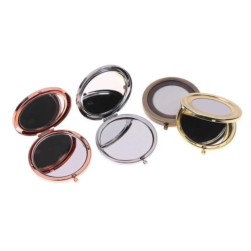 Foldable Vintage Makeup Mirror Mini Square Makeup Vanity Mirror Portable Hand Double-sided Compact Pocket Cosmetic Mirror