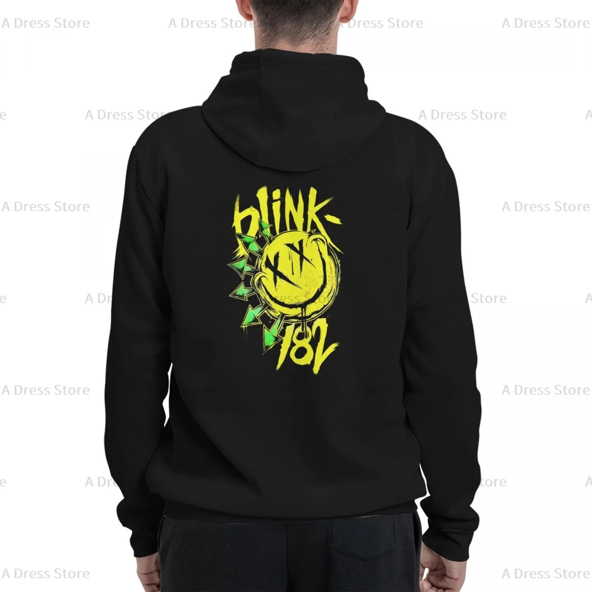 Blink 182 One More Time Polyester Two sided Hot stamping printing Men's Sweater,Unisex Vintage Pullover Hooded