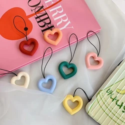 Cute Cartoon Heart Shaped Silicone Finger Ring Mobile Phone Strap Lanyards