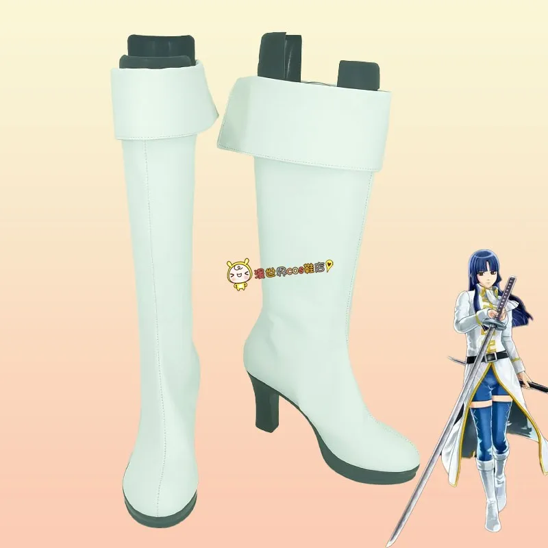 

Gintama Imai Nobume Обувь для косплея Сапоги Аниме Хэллоуин Вечеринка Белые сапоги на заказ