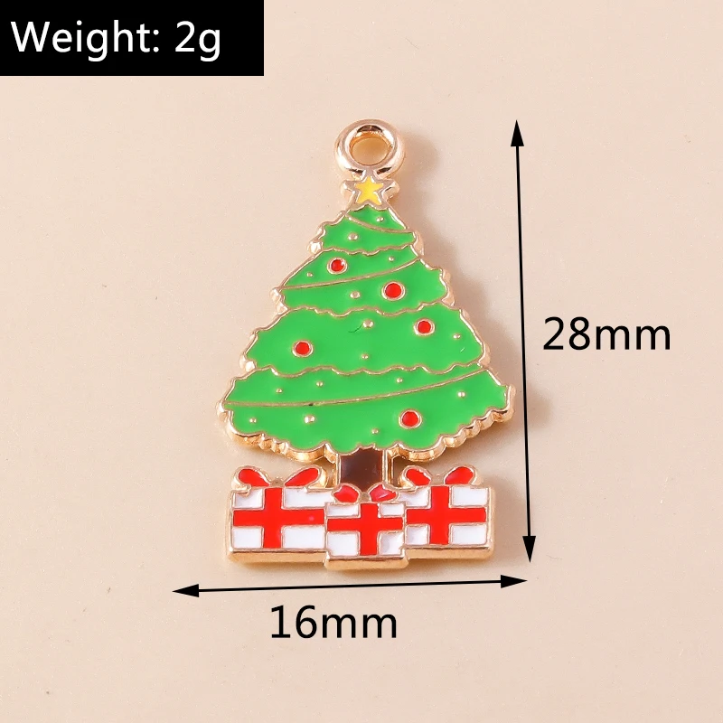 20 Stück 16x28mm Niedliche Emaille-Weihnachtsbaum-Anhänger für Schmuckherstellung, Neujahrs-Halsketten, Ohrringe, Armbänder, DIY-Bastelgeschenk – Detail 1