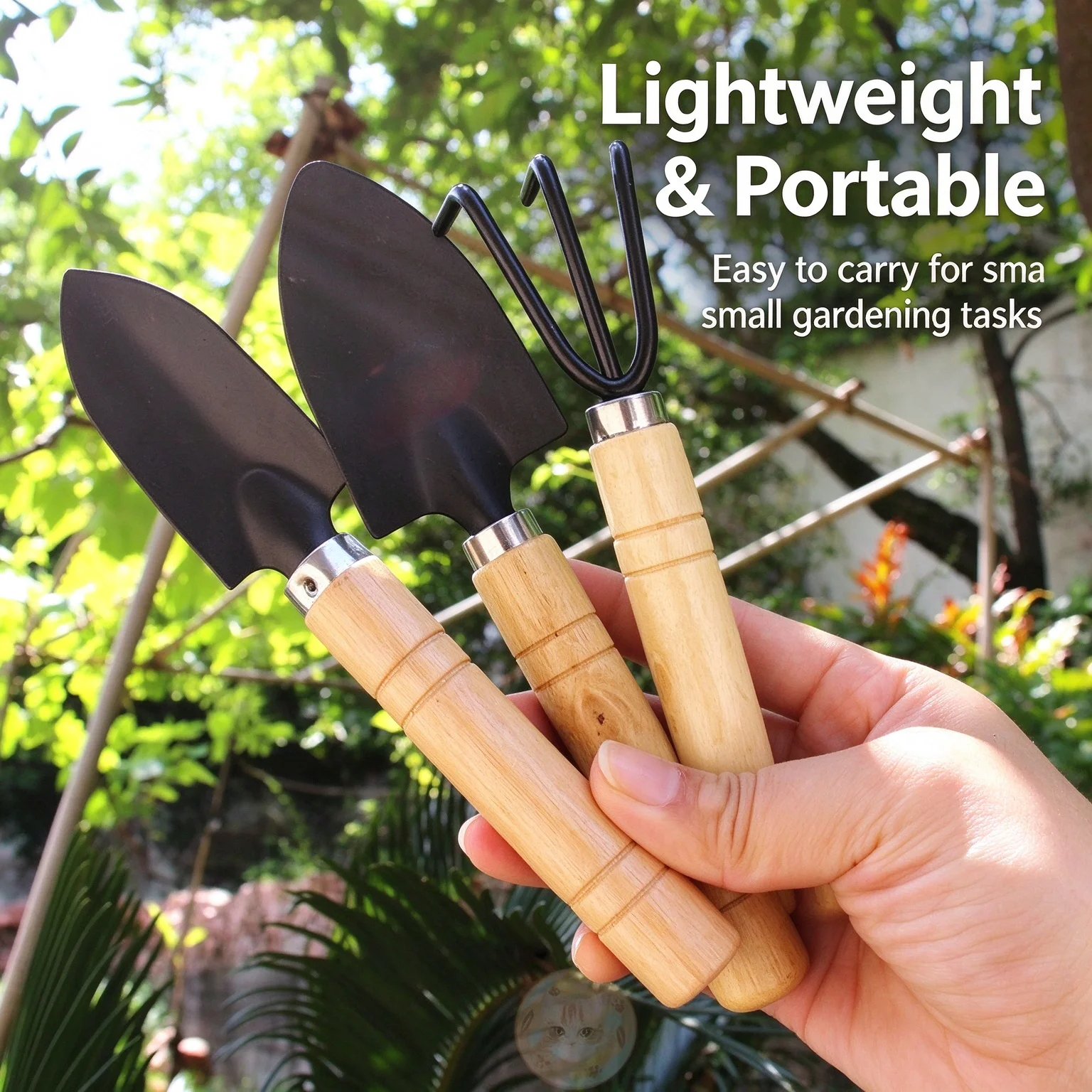 Succulent Set - Gardening Tool Set with Wooden Handles: