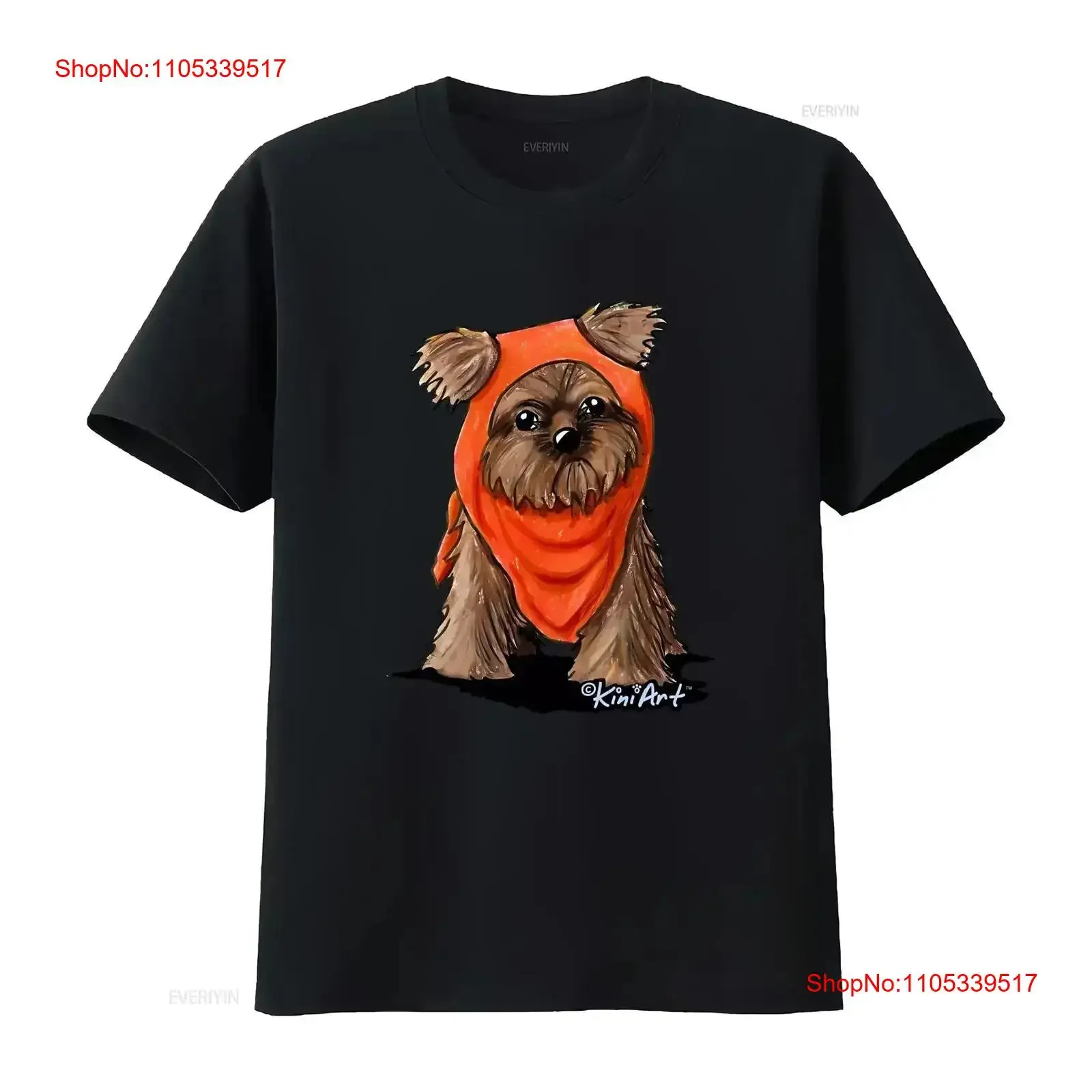 Inktastic Brussels Griffon In Scarf T Shirt KiniArt Dog Breed Art Mens Adult vintage Washed Stylish graphic Soft  vintage