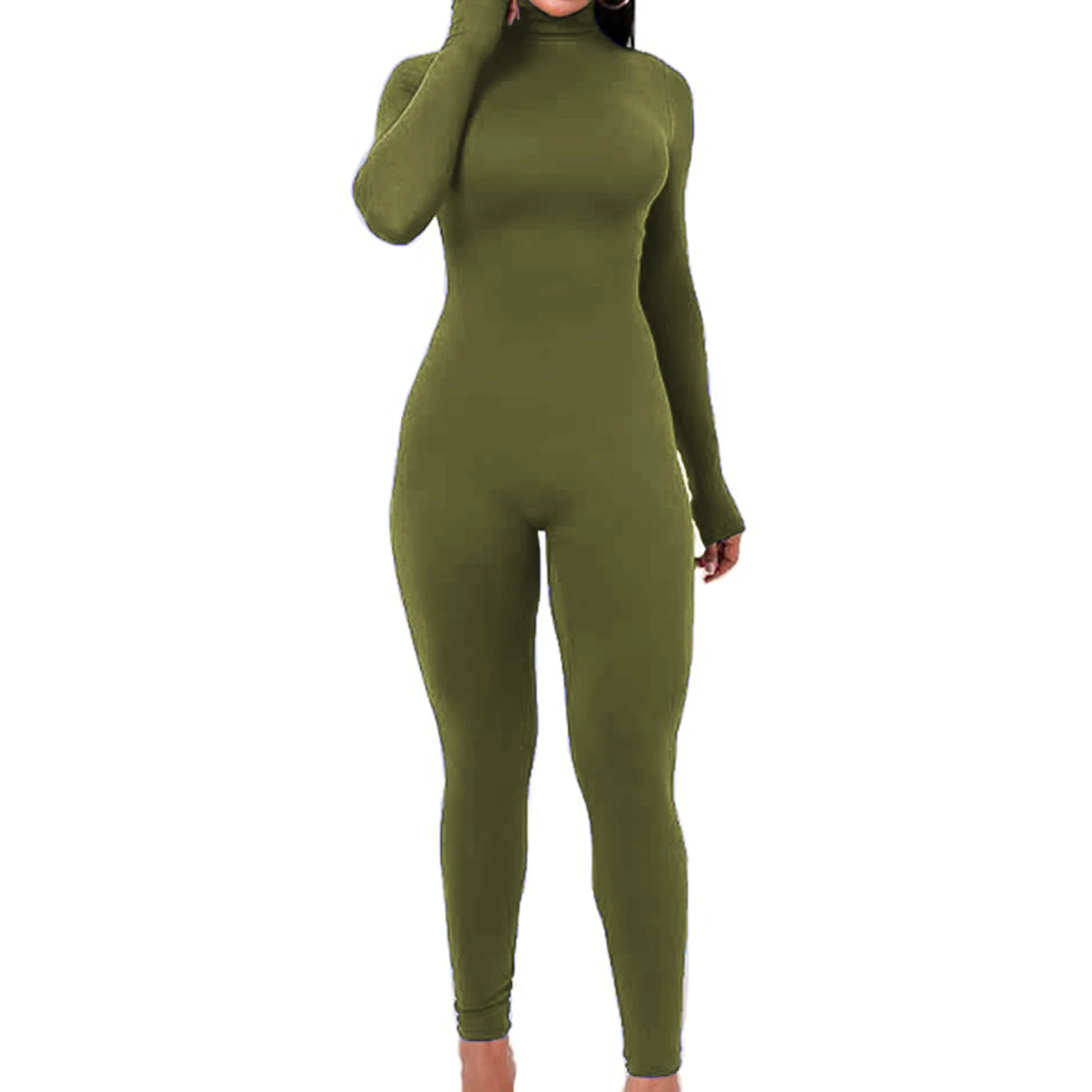 Women One Piece Yoga Jumpsuit Sexy Long Sleeve High Waist Romper Clubwear for Casual Daily Home Wear