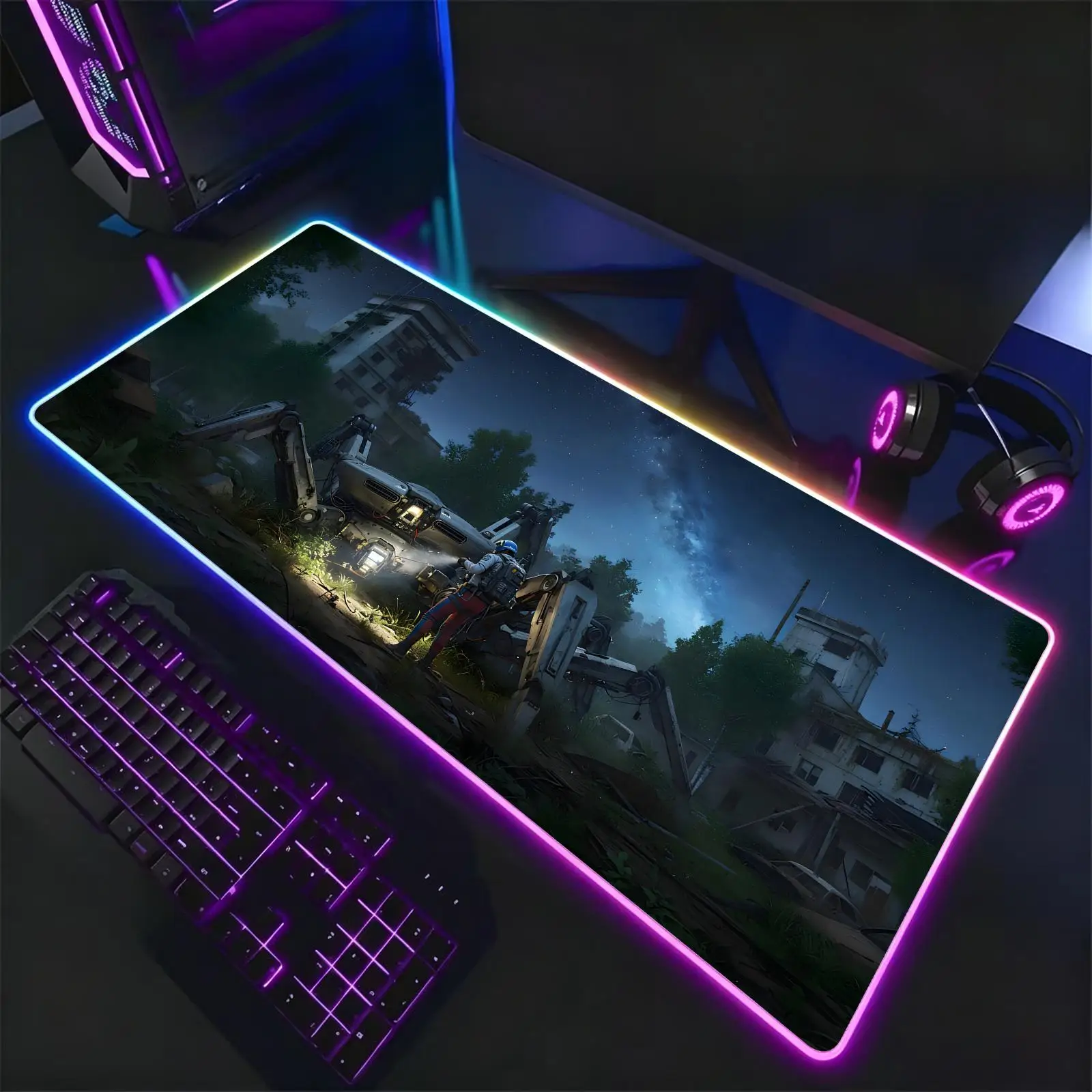 Mouse Pad RGB Color Changing Gaming Mouse Pad, Stitched Edges, XXL Large Keyboard Desk Mat hot game ARC Raiders