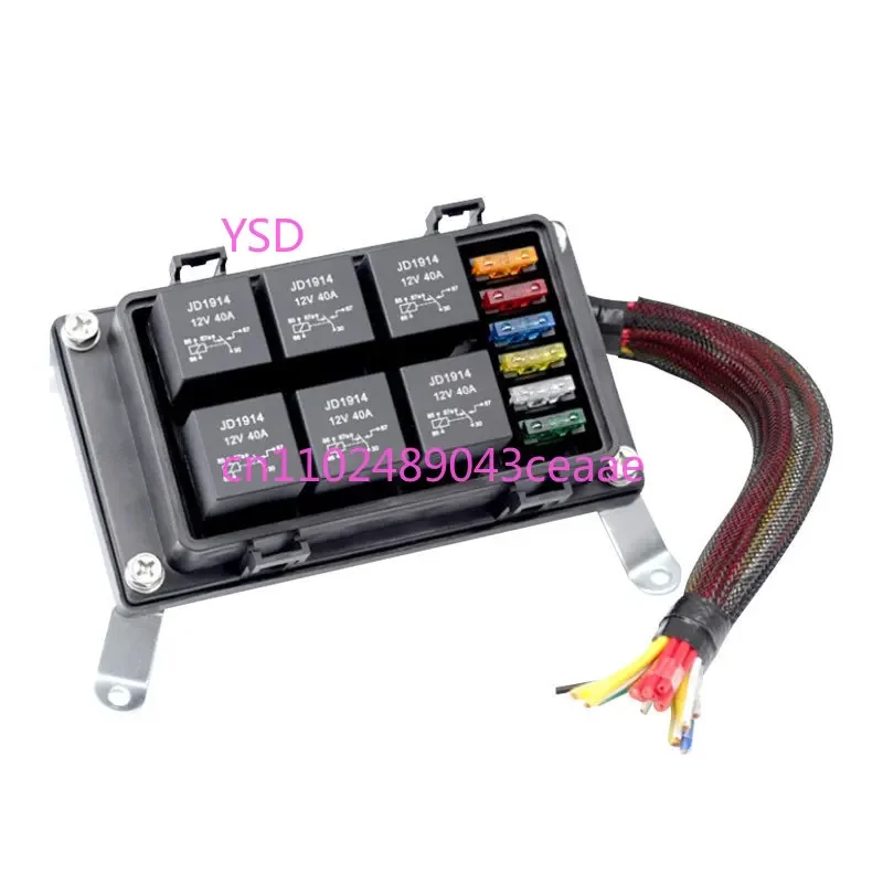 Waterproof 6-Way Fuse Box 32V(with 6 Relays & 6 Fuses, for Car Circuit Modification)
