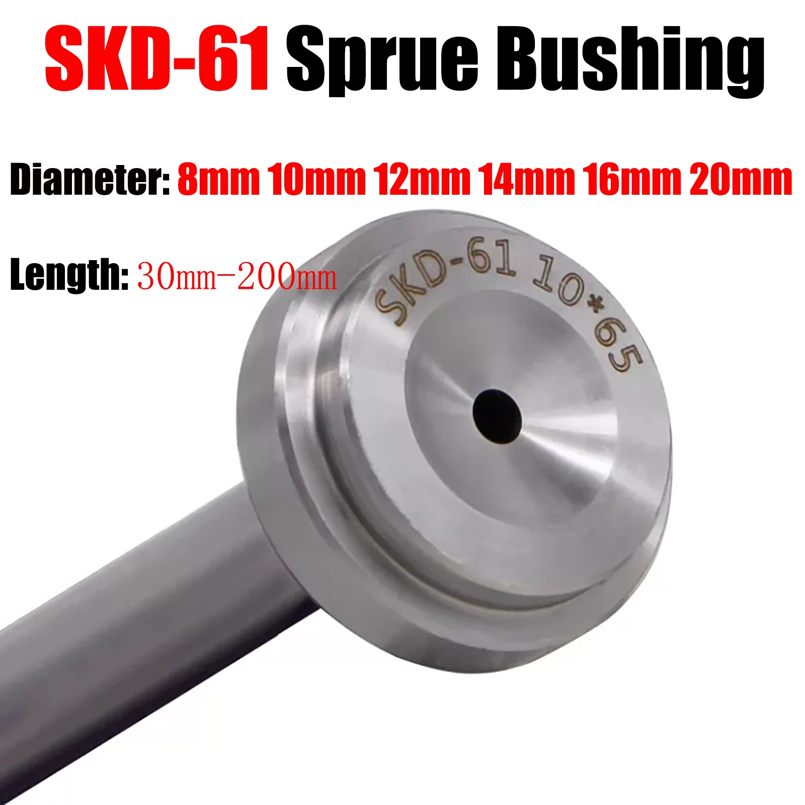 Hardened SKD61 Sprue Bushing,Diameter 8mm-20mm Precision Injection Mould Nozzle Part