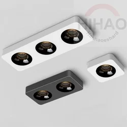 Square surface mounted ultra-thin anti glare spotlight with no main light design, multiple wattage options for living room, bedr