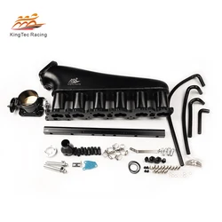 rb25t rb25det non-neo RB25 Manifold Billet Intake Fuel Rail 90mm Throttle Body For Nissan Skyline RB25DET R33 1993-1998