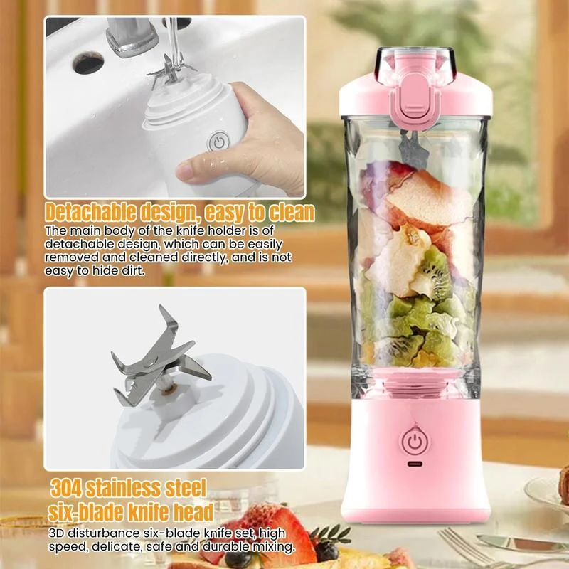 Portable Blender,  USB Rechargeable Juicer Blender Cup For Fruit & Vegetable, Juicer Cup USB Rechargeable Personal Size Blender 