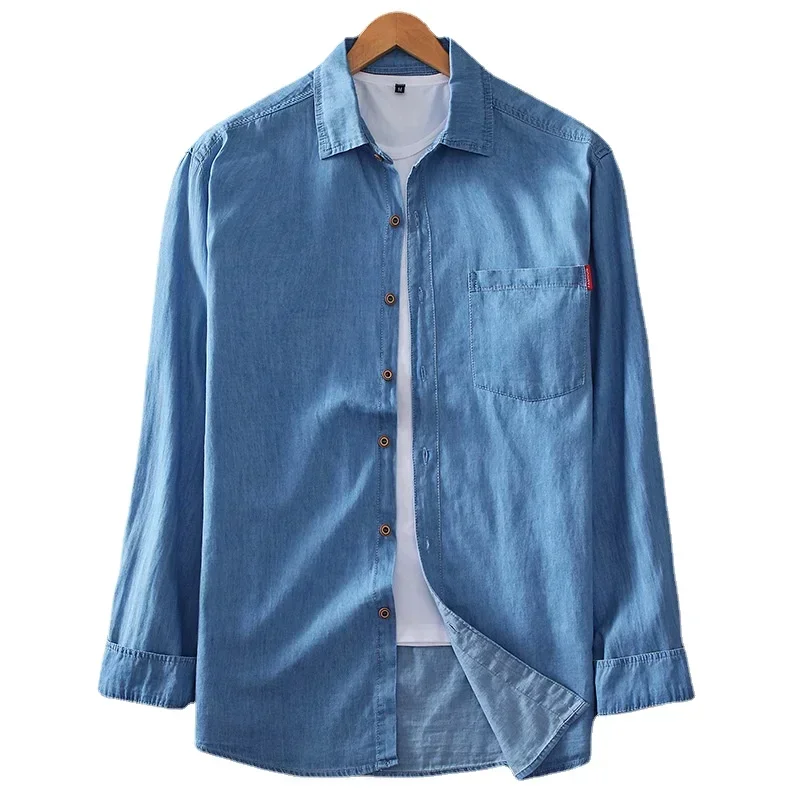 New Arrival Suepr Large Cotton Spring Autumn Men Long Sleeve Cotton Denim Casual Coat Casual Shirts Plus Size L-5XL 6XL 7XL 8XL