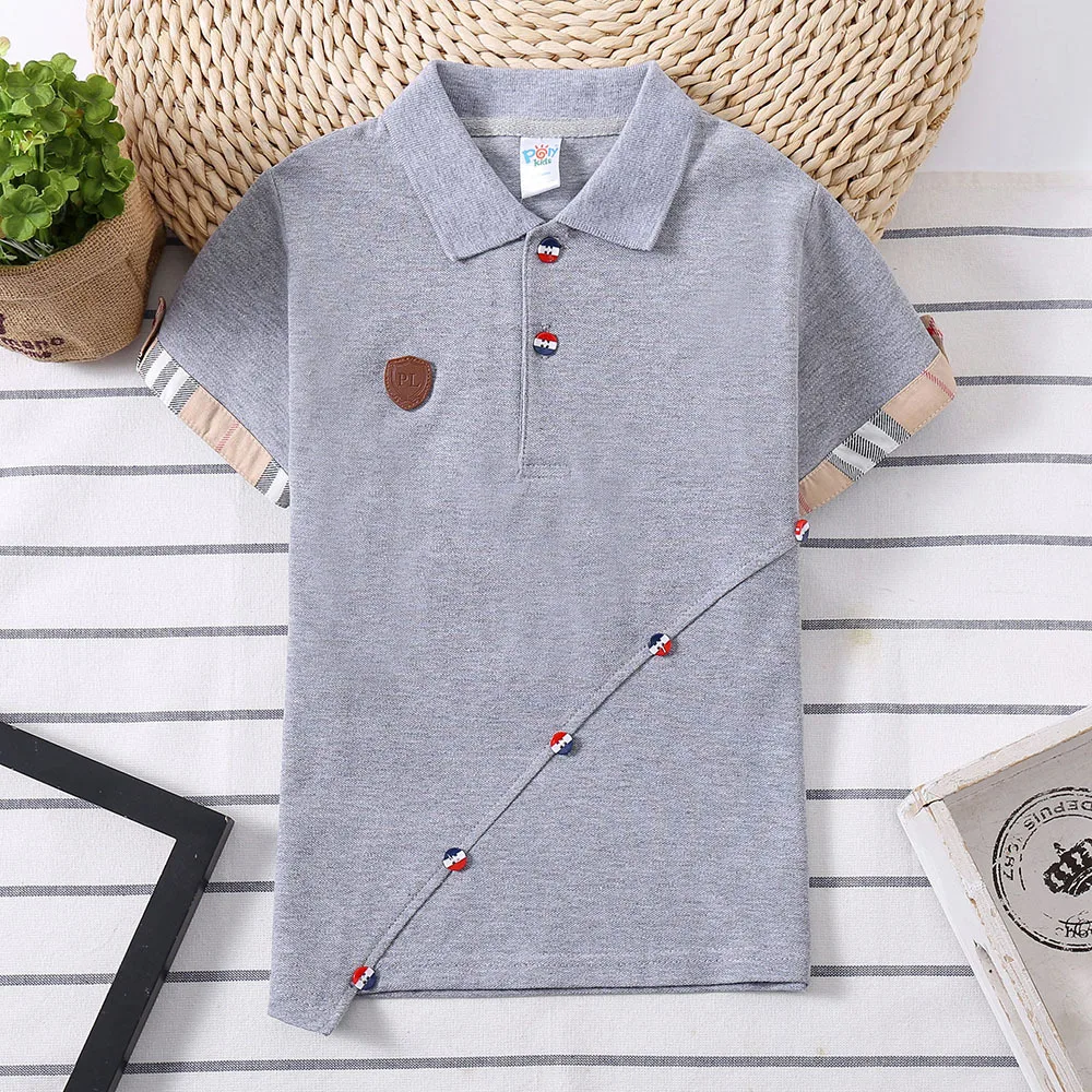 

Boys Summer New Children Polo Shirt striped Kids Boys Polo Shirts England Style Fashion Boys Designer Clothes School Uniform top