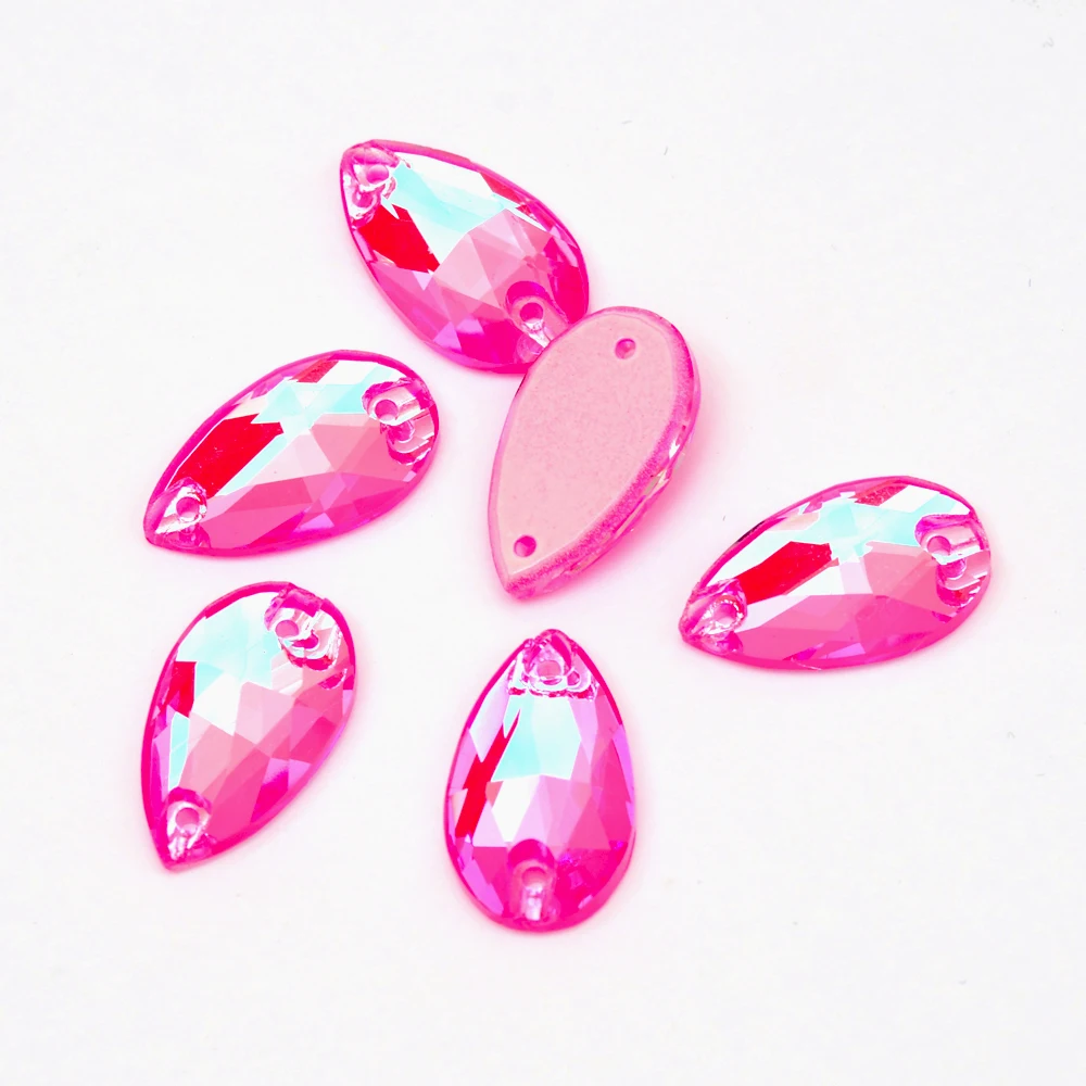 Pubrilex Electric Pink DeLite Näh-Strasssteine in Allen Formen, Glänzende Aufnähbare Kristalle für Kleidung, Handwerk und Dekoration – Detail 6
