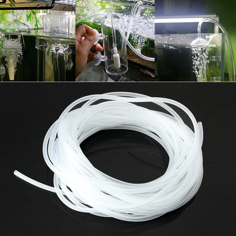 10-1PCS 3/5M Silicone Oxygen Pump Hose 4mm Inner Diameter Water Pump Tube Clear Fish Tank Air Aerator Pipe Aquarium Accessories