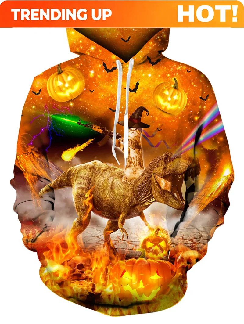 Customization Funny Cartoon Pattern 3D Print Hoodies Men's Women's Hooded Sweatshirts Oversized Harajuku Pullover Tracksuit Coat