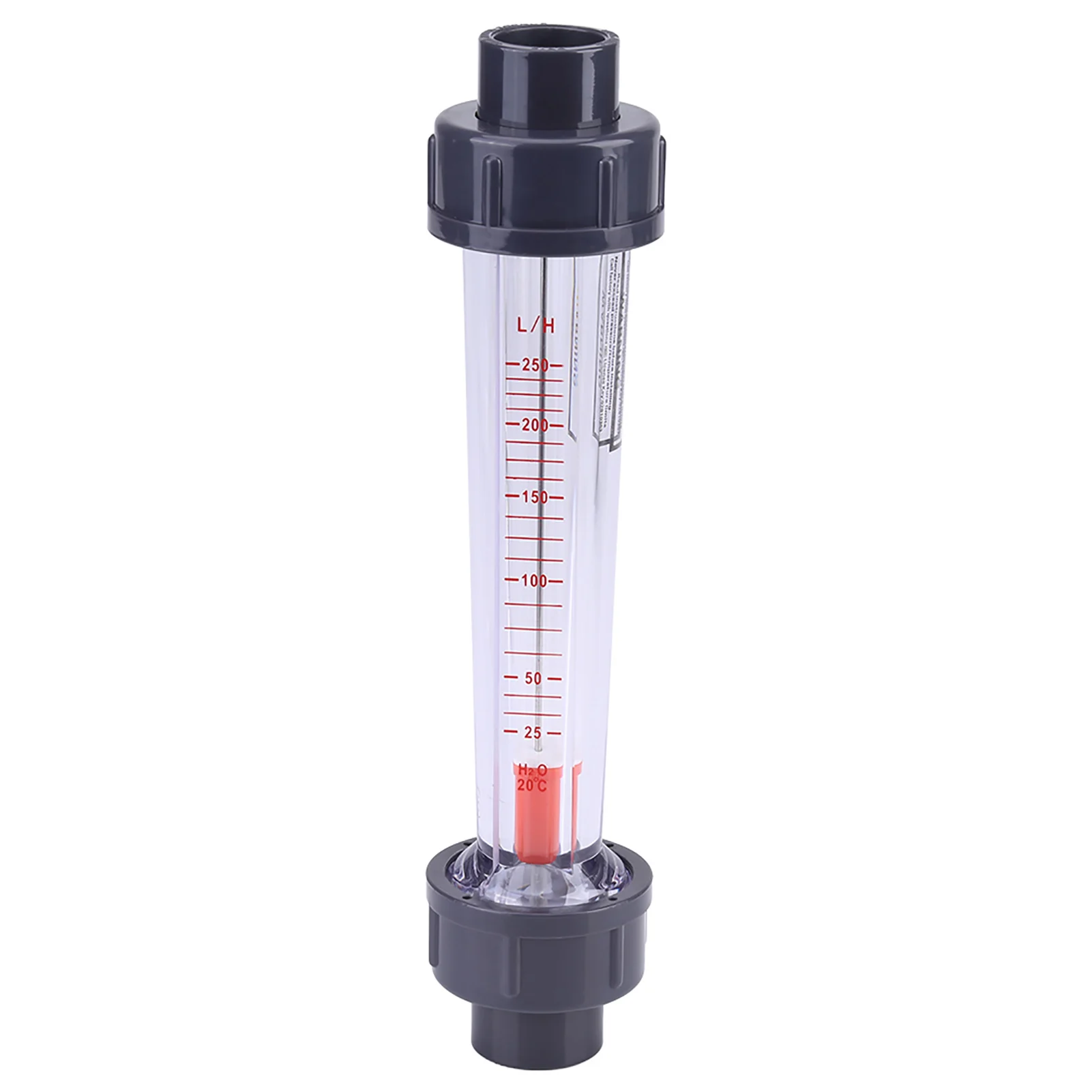 Directe debietmeter, waterdebietmeter, kunststof buis, type 25-250L/H, directe watermeter, debietmeter 25-250L/H, debietmeter.
