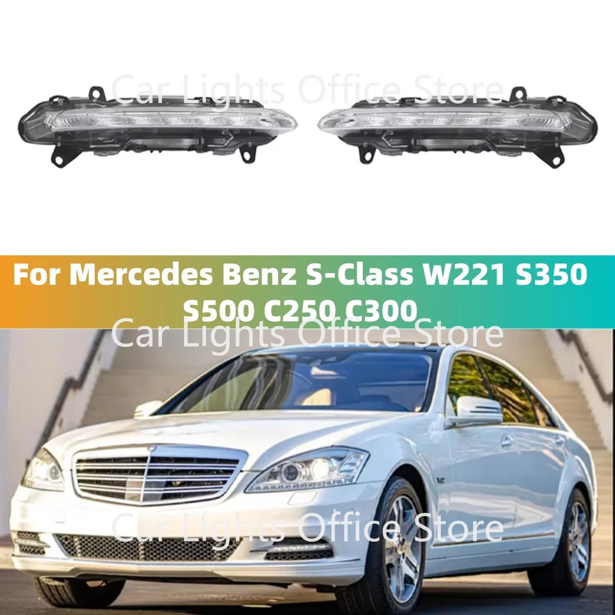 Fog Lamp For Mercedes Benz S-Class W221 S350 S500 C250 C300 Car Front Bumper Anti Fog Light 2218201756 2218201856 Accessories