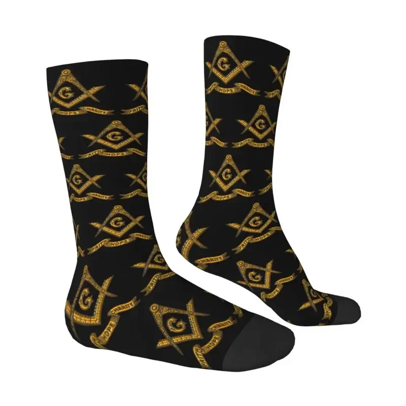 Cool Faith Freemasonry Masonic Socks Men Women Male Freemason Footballs Non-Slip Running Sport Socks