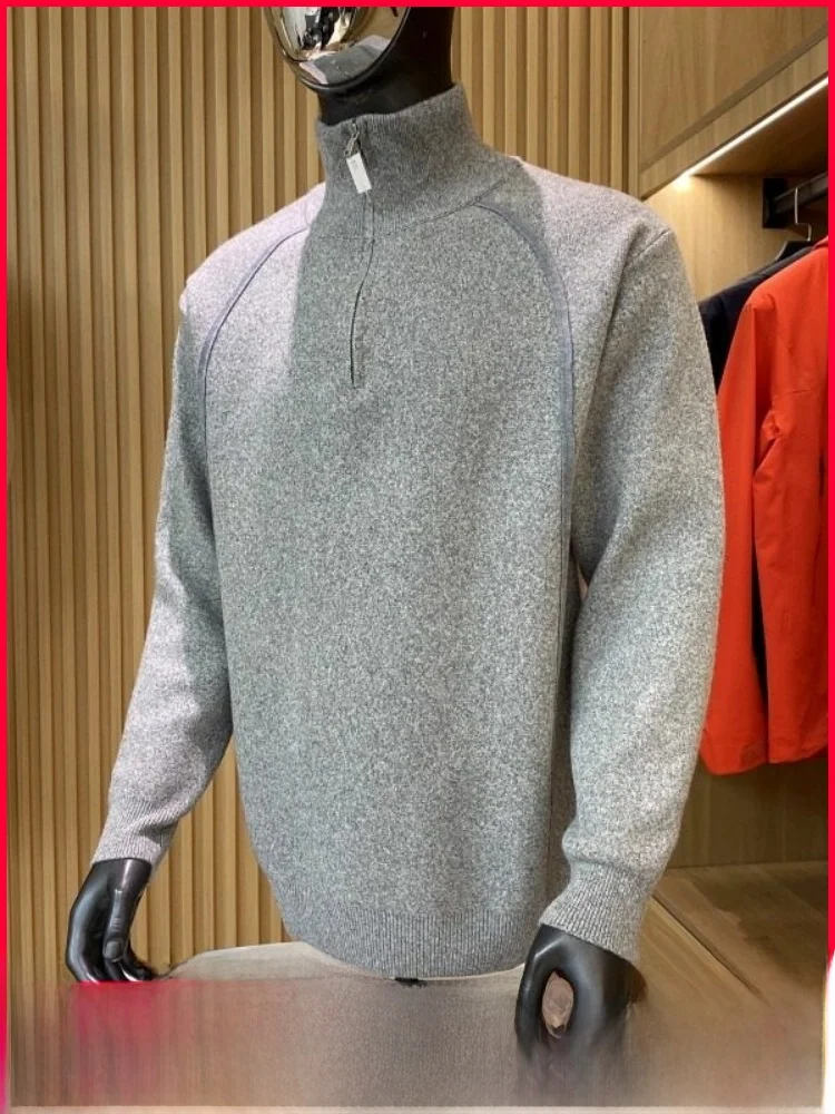 

Мужской вязаный свитер на молнии из смесовой ткани: регенерированные волокна, мягкий и тонкий полиэстер, нейлон, хлопок, акрил, спандекс.