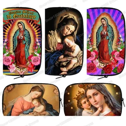 Our Lady of Guadalupe Virgin Mary Wallet Women Catholic Churches Purses Credit Card Earphone Phone Money Bag Holder Coin Bags