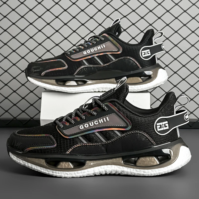 

Уличные кроссовки, мужская легкая противоскользящая повседневная обувь, мужская удобная дышащая спортивная обувь на плоской подошве со шнуровкой, мужская