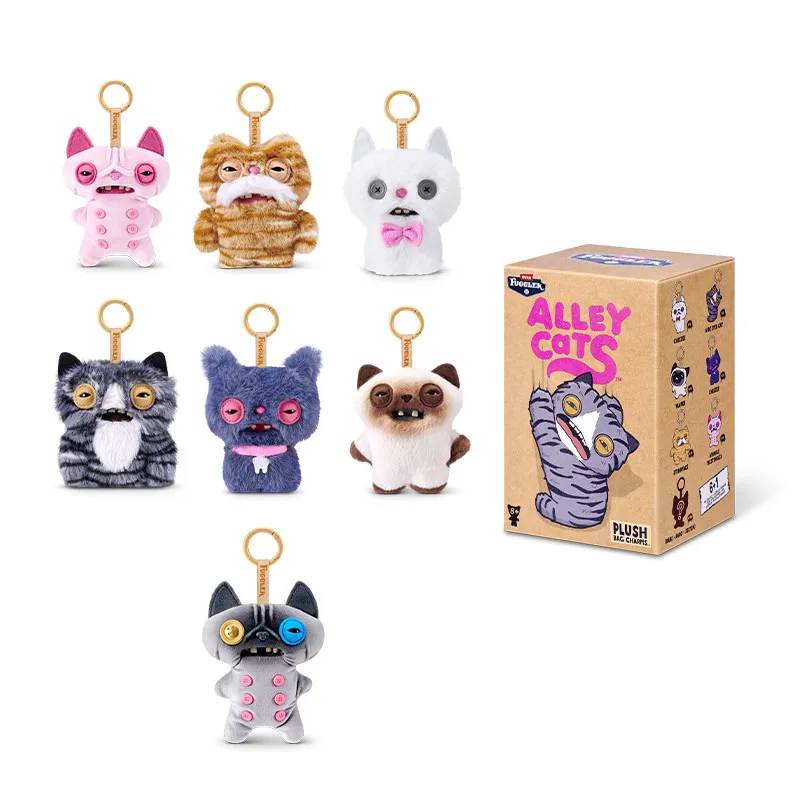 

Fuggler Alley Cats Plush Pendant Doll Blind Box Teeth Monster Ugly Cute Keychain Mystery Box Backpack Key Ring Birthday Gifts