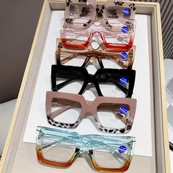 Square Large Frame Reading Glasses Anti Radiation and Anti Blue Light Presbyopia Glasses Simple and Colorful Ultra Light Glasses