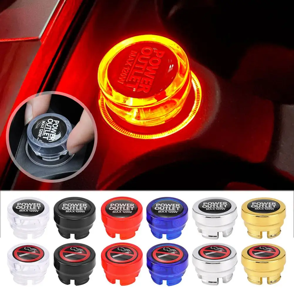 Cubierta de encendedor de cigarrillos de coche a prueba de polvo, tapa de accesorios Universal para decoraciones de interfaz de encendedor automotriz Y8E8