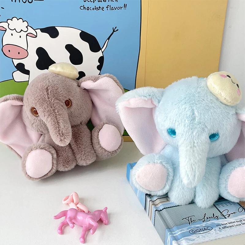 Cute Elephant Stuffed Animal Plush Toy Keychain Soft Doll Car Keyring For Women Couple Children Bag Charms Pendant Birthday Gift