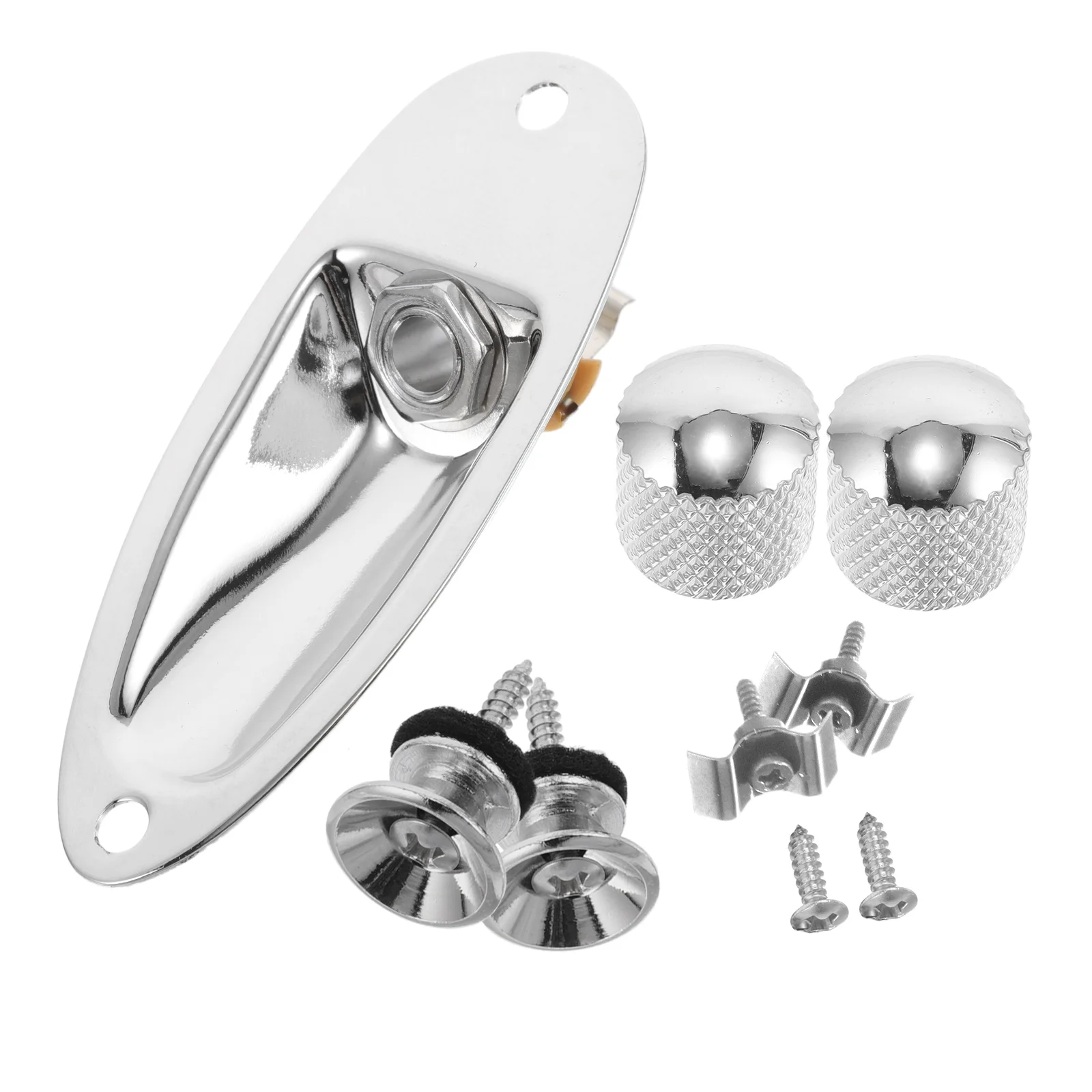 

Guitar Accessories Knobs Bass Jack Socket with Lock Endpin Electric Metal Button