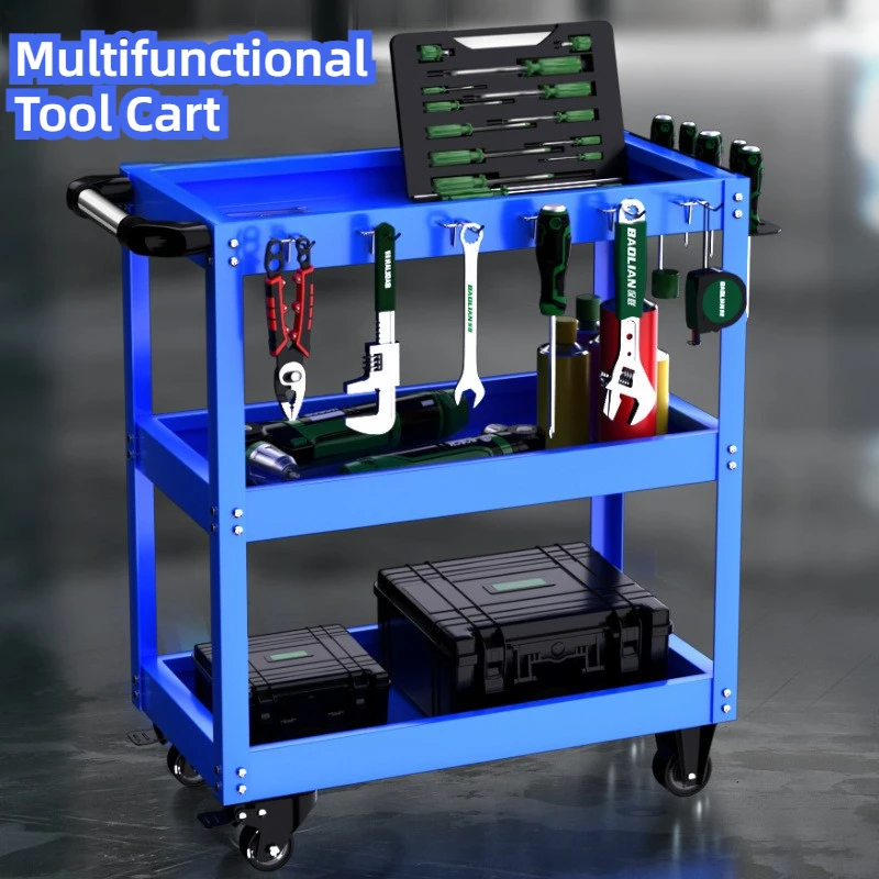 BaoLian Mechanical Workshop ToolsCart Tool Trolley With Brake Wheels Toolbox Cabinet Organizer Holder Garage Workbench Racks