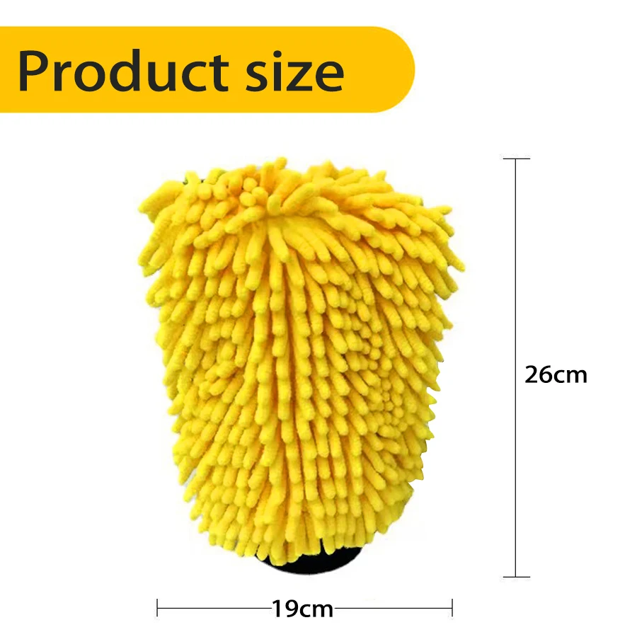 방수 세차 마이크로 화이버 셔닐 장갑, 두꺼운 자동차 청소 미트 왁스 디테일링 브러시, 자동차 관리 양면 장갑