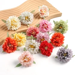 10Pcs Artificial Flowers Heads 7cm Fake Flowers For Home Decor Wedding Marriage Decoration DIY Craft Garland Gift Accessories