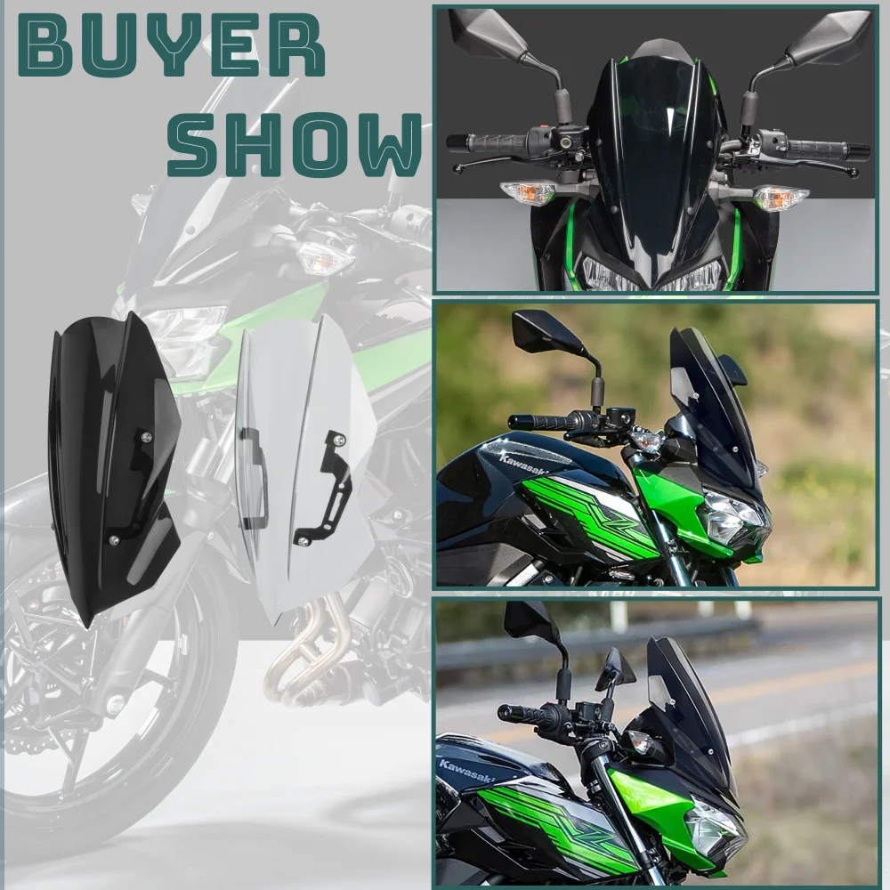 Z250 z400 Windschutz scheibe Windschutz scheibe für kawasaki z 2019 2015-2018 Motorrad Windabweiser Schild mit Halterung Zubehör