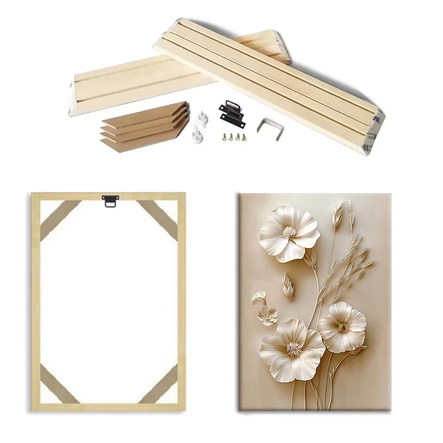 DIY minimalistischer Bilderrahmen, Holzrahmen, Fotorahmen, Kiefern-Verbund-Wanddekorrahmen, geeignet für Poster, Leinwanddruck