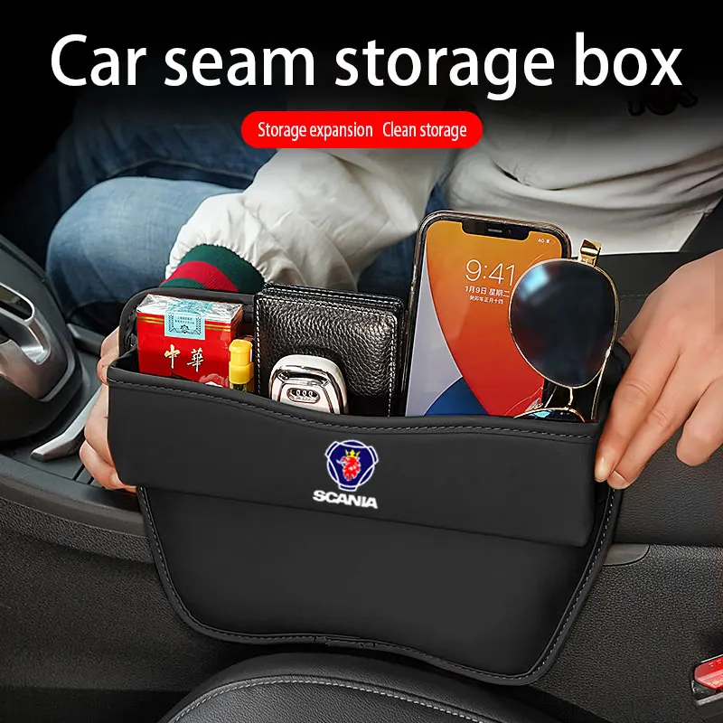 

Car Leather Seat Storage Box Gap Plug Storage Organizer For Scania K250 K280 K310 K320 K490 SERIE G P S SerieX Turbo Scania Car